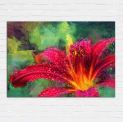 Pembe Çiçek Kanvas Tablo