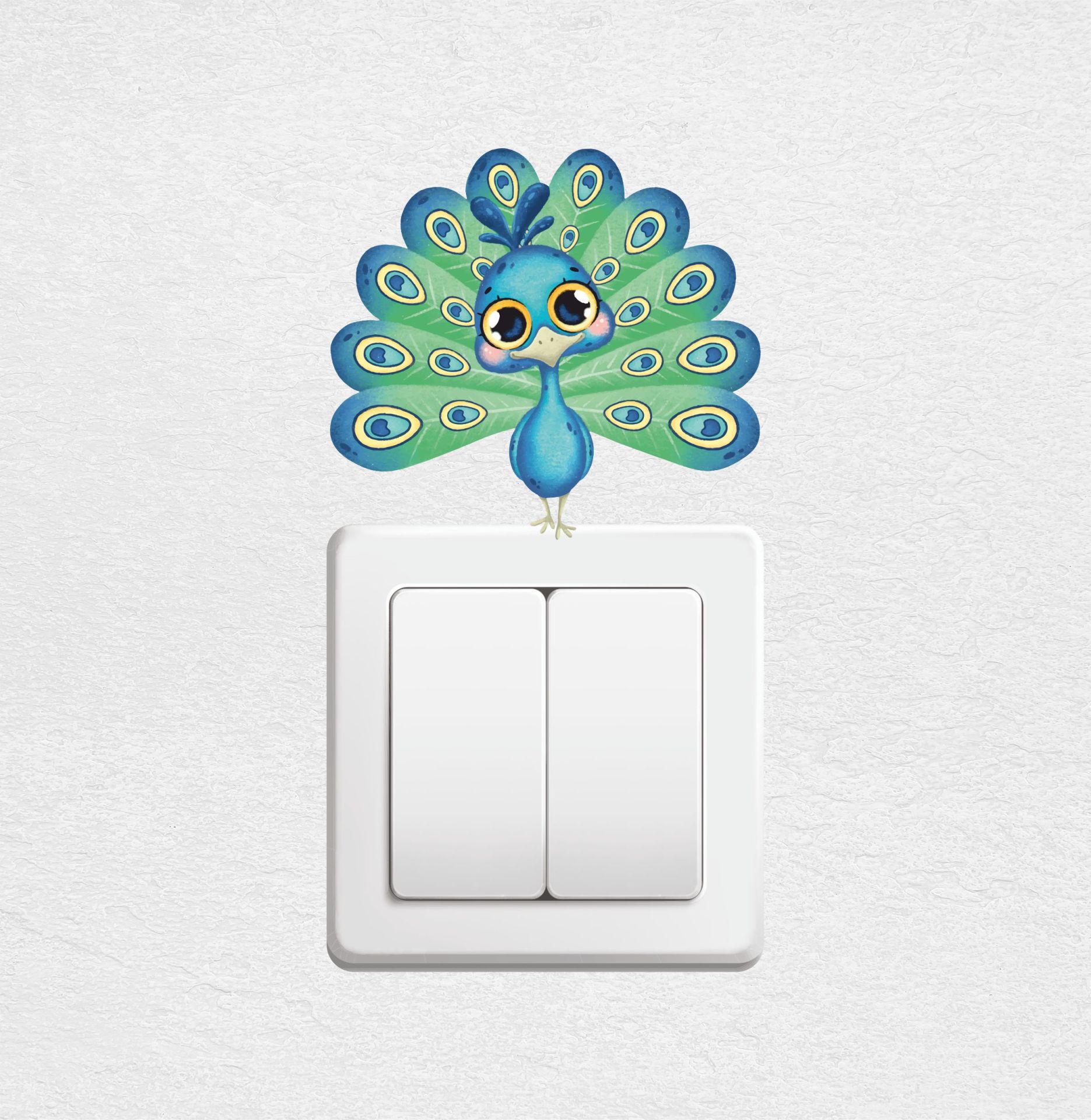Sevimli Tavuskuşu Priz Sticker