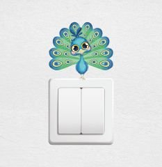 Sevimli Tavuskuşu Priz Sticker