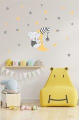 Ay, Yıldız ve Sevimli Koala Çocuk Odası Duvar Sticker