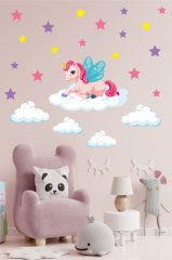 Sevimli Unicorn Çocuk Odası Duvar Sticker