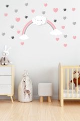 Gökkuşağı ve Kalpler Çocuk Odası Duvar Sticker