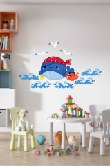 Sevimli Balina ve Arkadaşları Çocuk Odası Duvar Sticker