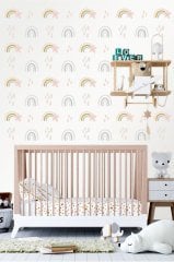 Gökkuşağı ve Yağmur Damlaları Çocuk Odası Duvar Sticker