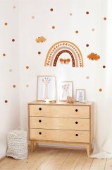 Pastel Gökkuşağı ve Puantiyeler Çocuk Odası Duvar Sticker