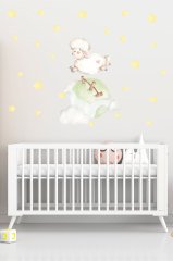 Çitlerden Atlayan Sevimli Koyun Çocuk Odası Duvar Sticker