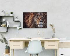 Yağlıboya Görünümlü Aslan Kanvas Tablo