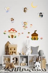 Sevimli Peri Kızları Çocuk Odası Duvar Sticker