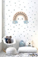 Gülümseyen Gökkuşağı Ve Puantiyeler Çocuk Odası Duvar Sticker