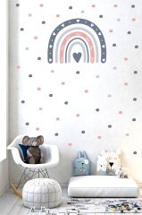 Kalpli Gökkuşağı Çocuk Odası Duvar Sticker