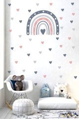 Kalpli Gökkuşağı Çocuk Odası Duvar Sticker