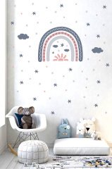 Gökkuşağı ve Yıldızlar Çocuk odası Duvar Sticker