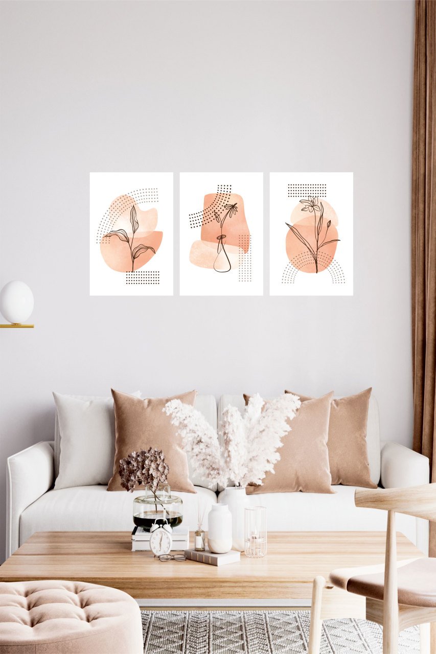 Boho Tarzı Çiçek Desenli Duvar Sticker
