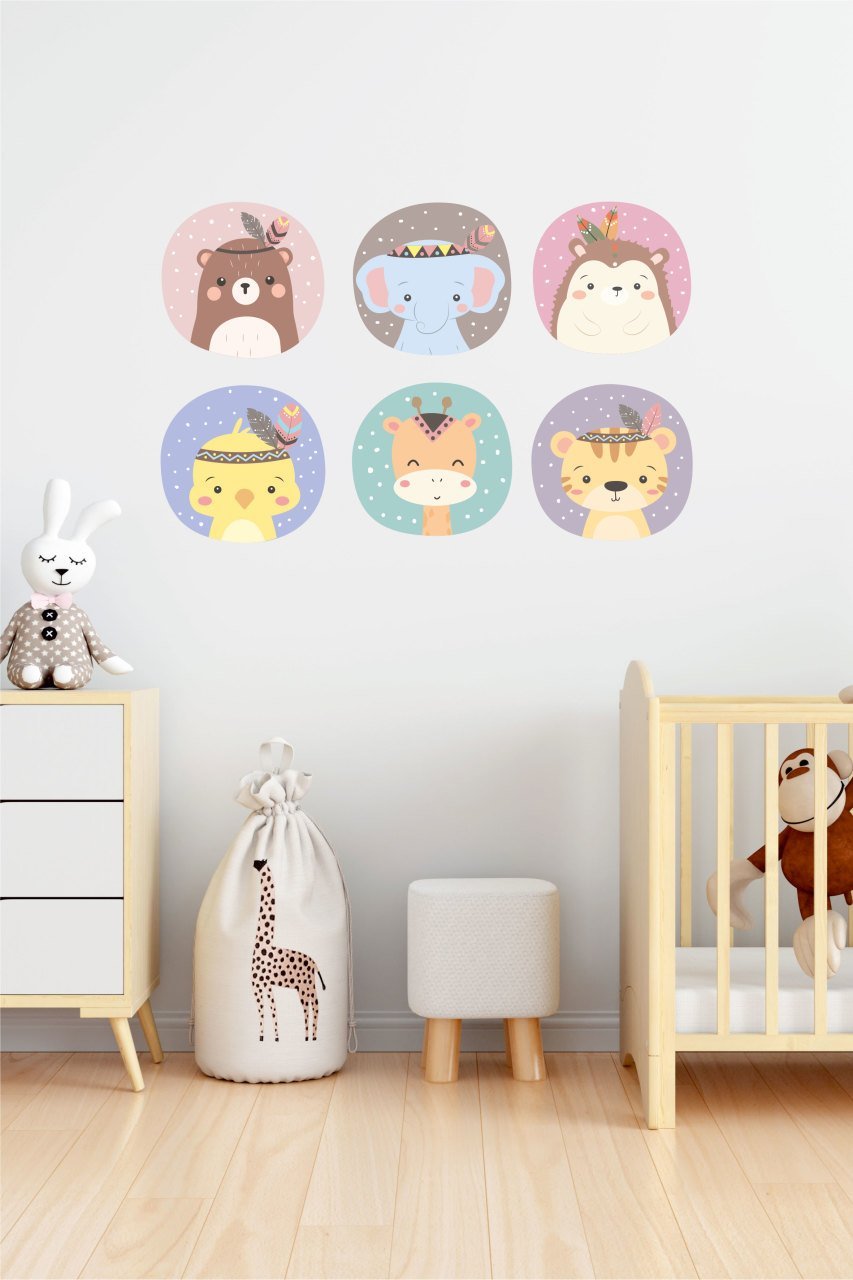Sevimli Hayvanlar Çocuk Odası Duvar Sticker