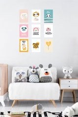 Rengarenk Sevimli Duvar Görselleri Çocuk Odası Duvar Sticker