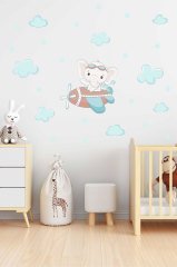Sevimli Uçan Fil Çocuk Odası Duvar Sticker