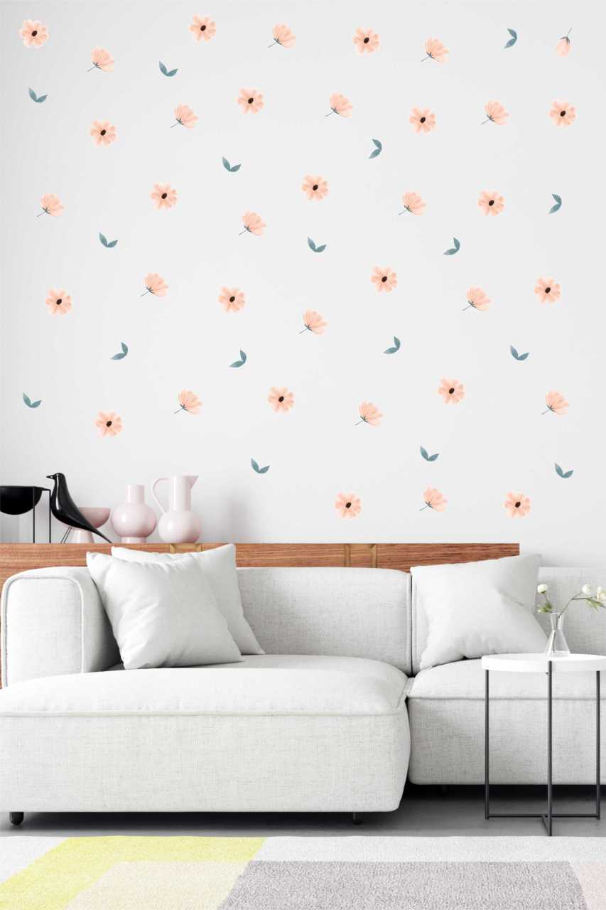 Soft Çiçekler Dekoratif Duvar Sticker