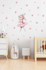 Sevimli Balerin Tavşan Çocuk Odası Duvar Sticker