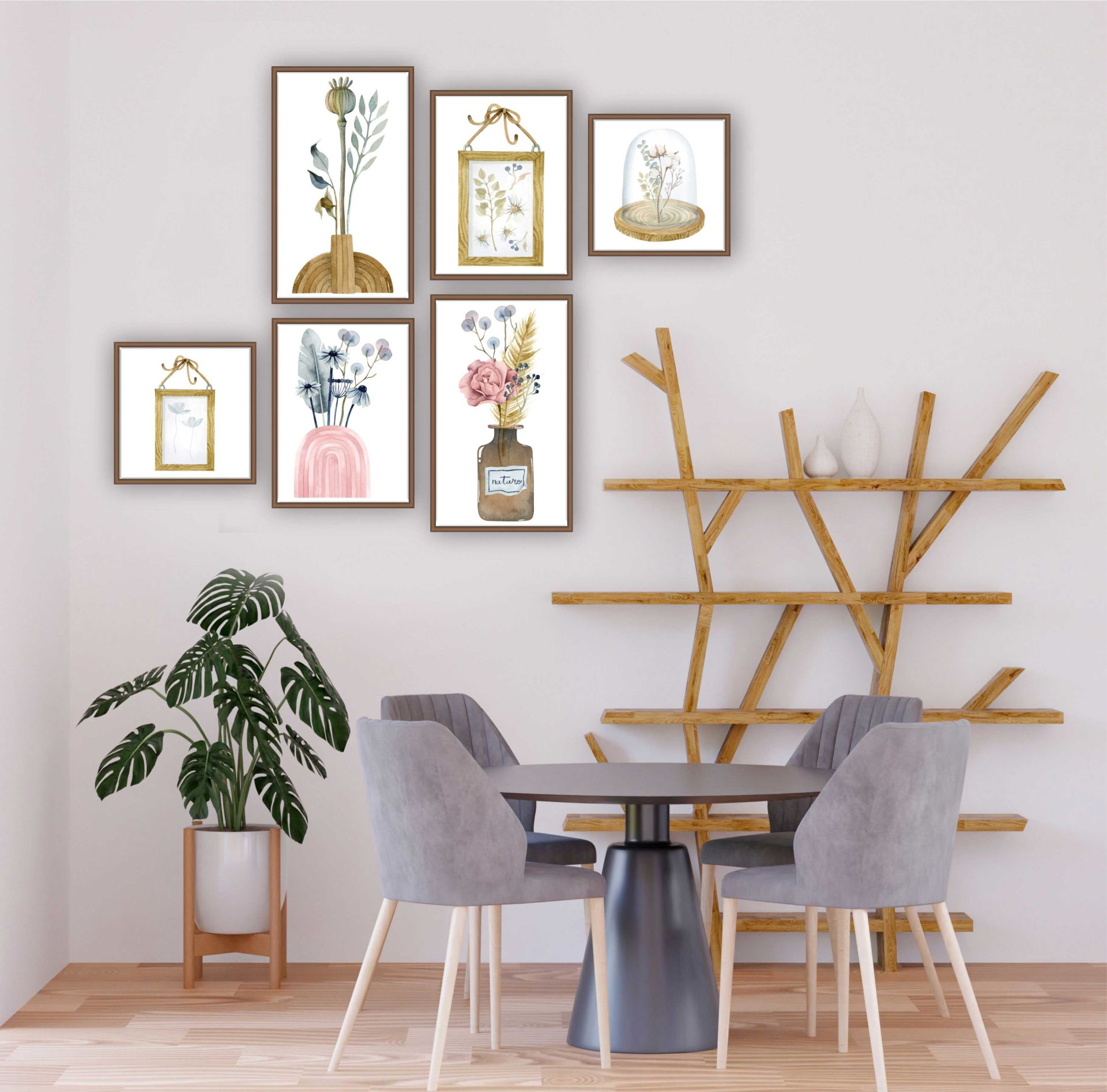 Dekoratif Çiçekler MDF Tablo