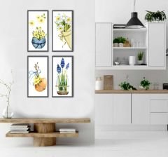 Saksıdaki Çiçekler MDF Tablo