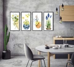 Saksıdaki Çiçekler MDF Tablo