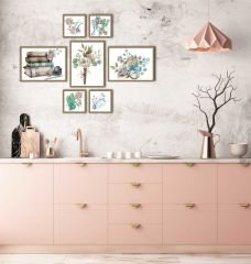 Kitaplar ve Çiçekler Dekoratif MDF Tablo