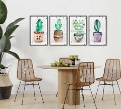 Kaktüsler Dekoratif MDF Tablo