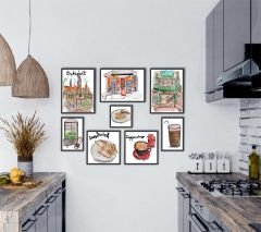 Çizgisel Budapest Dekoratif MDF Tablo