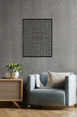 Siyah 3D Mdf Lazer Kesim Dekoratif Tablo