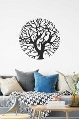 Ağaç Desenli Siyah Mdf Lazer Kesim