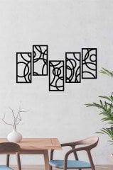 Geometrik Desenli Siyah Mdf Lazer Kesim Tablo