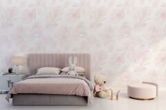 Bohem Tarz Soft Pembe Yapraklar Yapraklar Duvar Kağıdı
