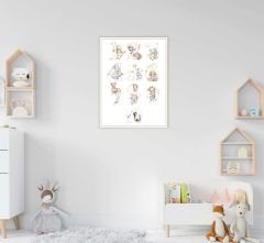 Sayılar ve Tavşanlar Çocuk Odası MDF Tablo