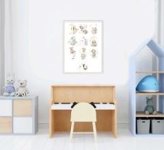 Sayılar ve Tavşanlar Çocuk Odası MDF Tablo