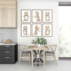 Aşçı Kedi Dekoratif MDF Tablo