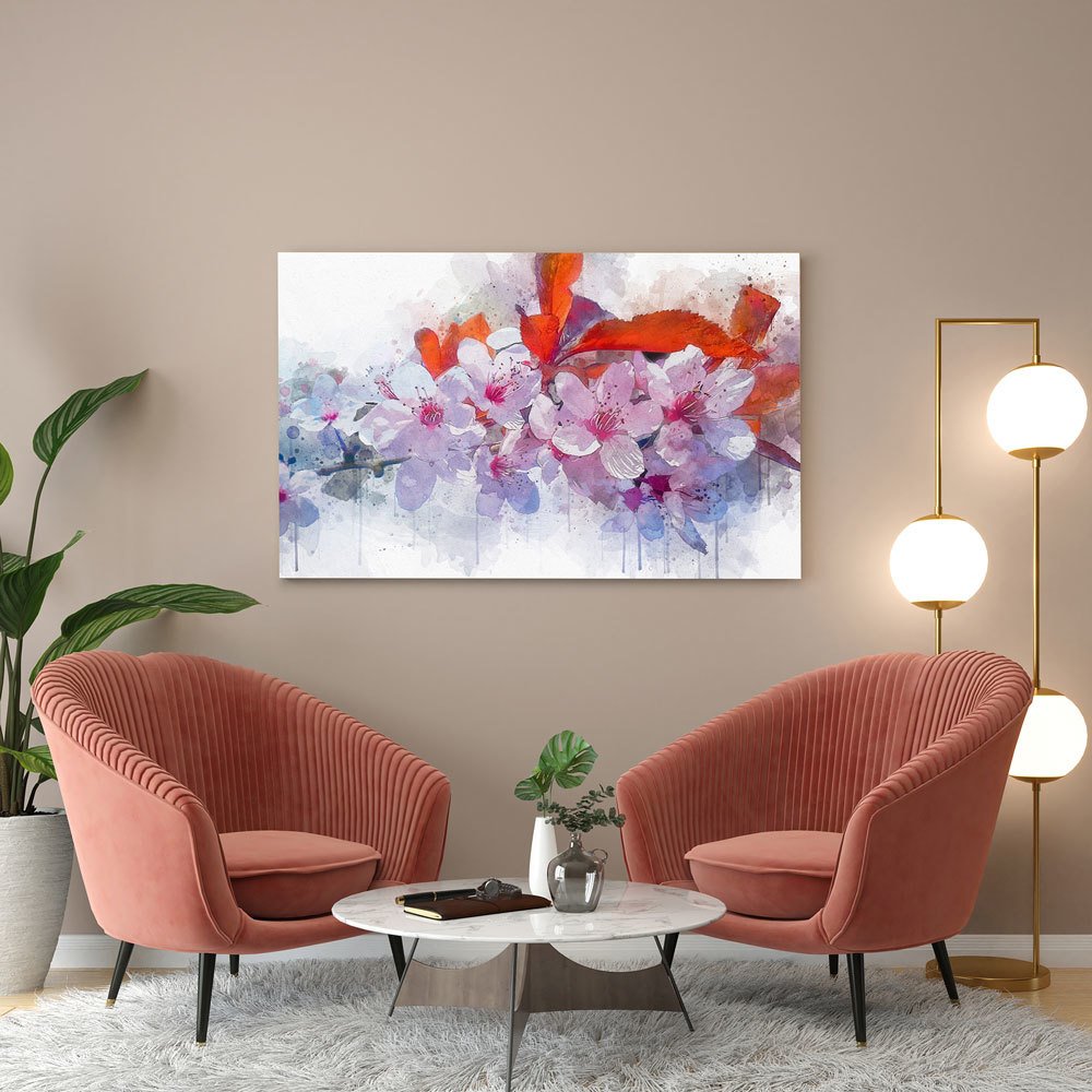 Pembe Çiçek Kanvas Tablo