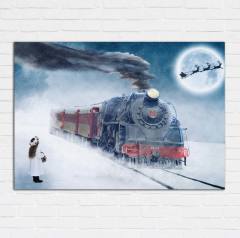 Küçük Kız ve Tren Kanvas Tablo