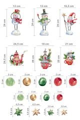 Yılbaşı Evleri Yeni Yıl Kardan Adamlar ve Objeler Çocuk Bebek Odası Duvar Cam Sticker