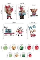 Yılbaşı Sticker Seti ve Yeni Yıl Objeleri Çocuk Bebek Odası Duvar Cam Sticker