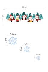 Şeffaf Sticker Yılbaşı Sevimli Noel Babalar Yeni Yıl Kar Taneleri Çocuk Bebek Odası Duvar Cam Sticker