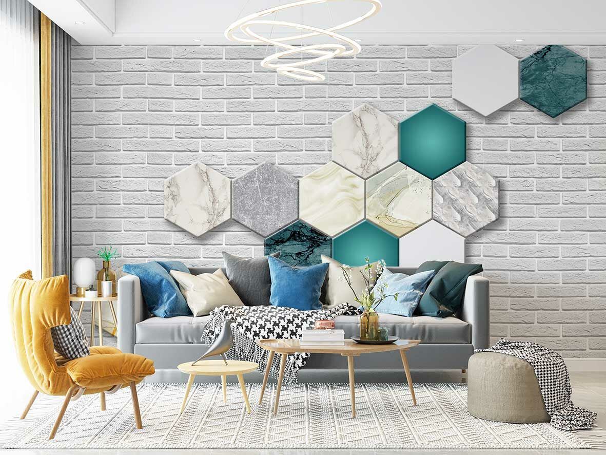 3D Soyut Şekiller Duvar Kağıdı