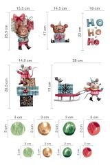 Şeffaf Sticker Yılbaşı Sticker Seti ve Yeni Yıl Objeleri Çocuk Bebek Odası Duvar Cam Sticker