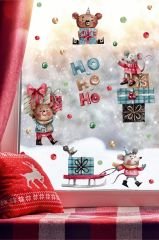 Şeffaf Sticker Yılbaşı Sticker Seti ve Yeni Yıl Objeleri Çocuk Bebek Odası Duvar Cam Sticker
