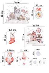 Sevimli Noel Baba Ve Yeni Yıl Evi Çocuk Bebek Odası Duvar Cam Sticker
