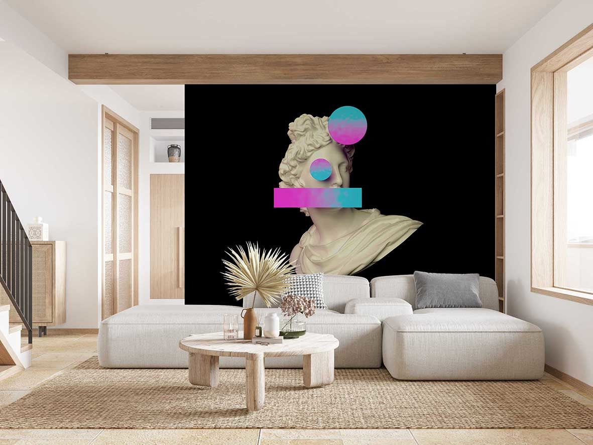 3D Soyut Heykel Duvar Kağıdı