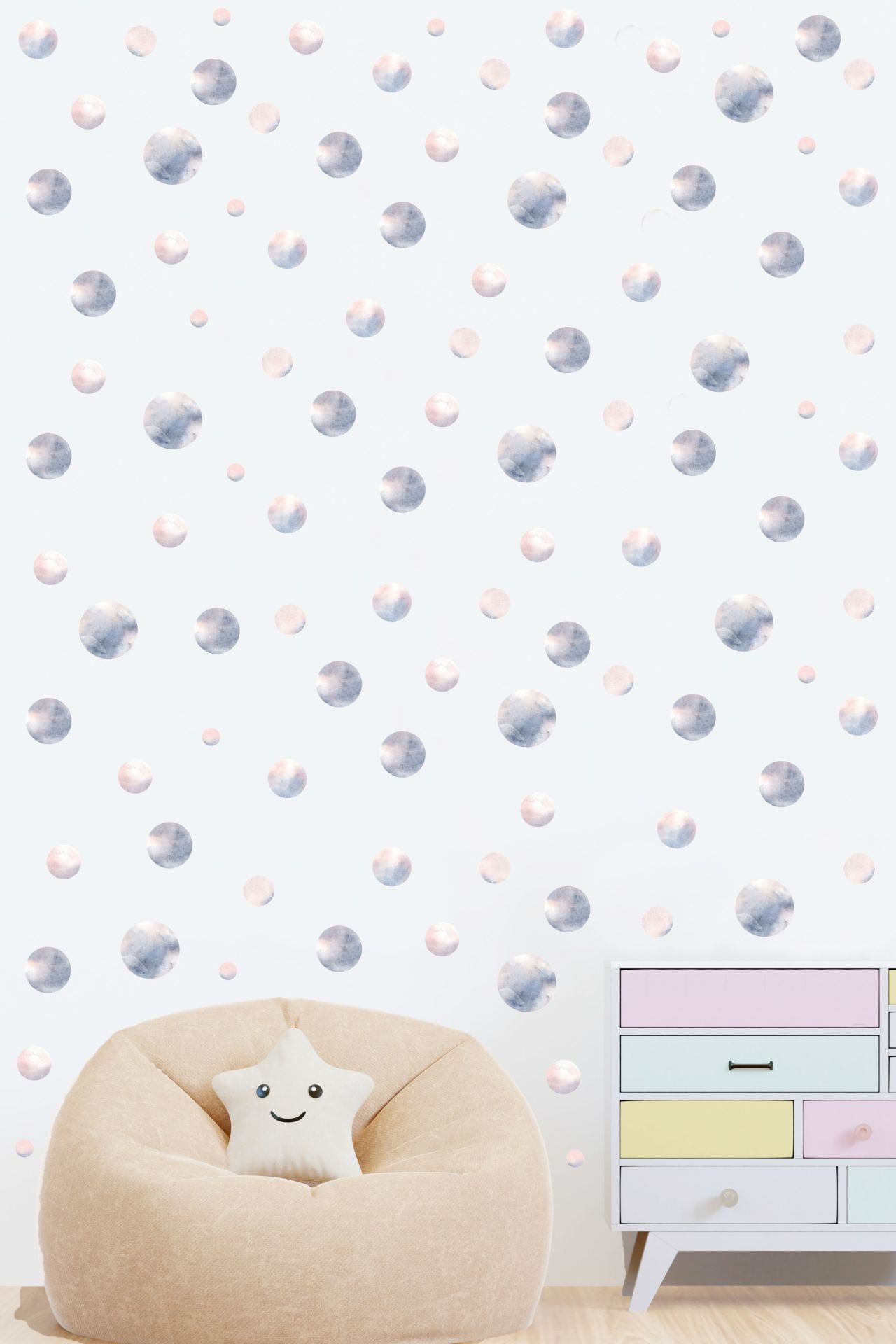 Soft Renkli Yuvarlaklar Çocuk Odası Duvar Sticker