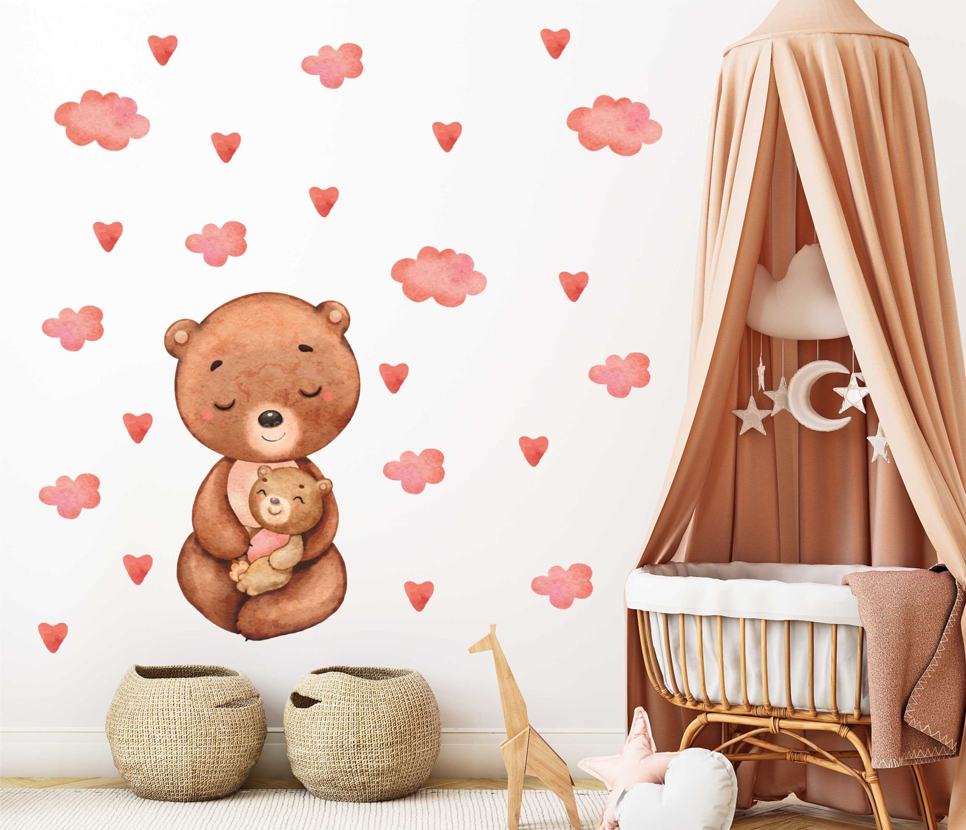 Anne ve Bebek Ayıcık Çocuk Odası Duvar Sticker