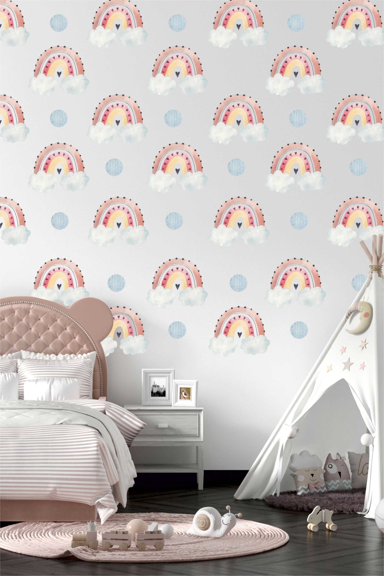 Sevimli Gökkuşağı Çocuk Odası Duvar Sticker