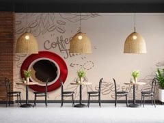 Kahve ve Çekirdekler Cafe Duvar Kağıdı