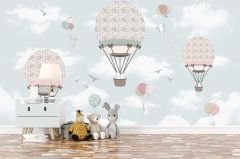 Uçan Balonlar Çocuk Odası Duvar Kağıdı